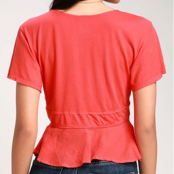 1 LEFT! NWT FREE PEOPLE KNOT ME CROPPED PEPLUM TOP - Picture 4 of 6